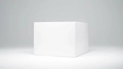 Foto op Canvas A white box on a white background © frimufilms