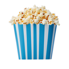 Blue box of popcorn isolated on a transparent background