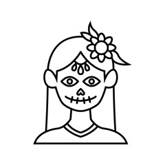 Catrina Line Style in Design Icon
