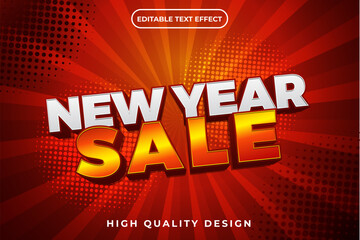 editable 3d text effect new year sale