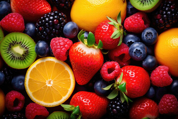 Fruits and berries background