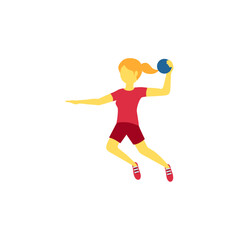 Fototapeta na wymiar Woman Playing Handball 