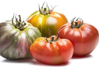 Fresh tomatoes of various shapes and sizes