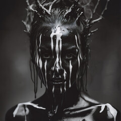 Artistic makeup of darkness queen