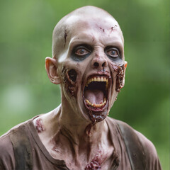 Realistic zombie from the walking dead series