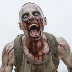 Realistic zombie from the walking dead series