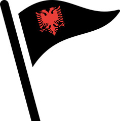 Fototapeta premium Albania flag Free Flown icon