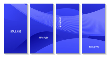 set of brochures with abstract modern blue background