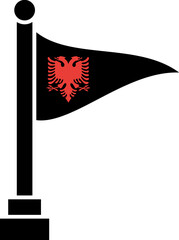 Albania flag in Triangular shape