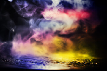 Obraz na płótnie Canvas multicolor smoke on black background