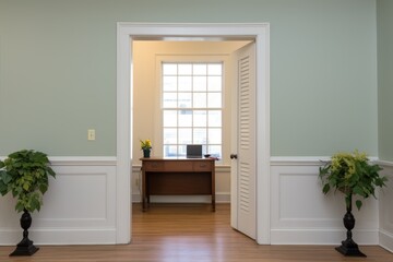 Fototapeta premium interior shot highlighting a georgian door frame with dentil molding