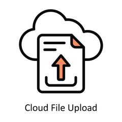 Cloud File Upload vector Filled outline Design illustration. Symbol on White background EPS 10 File 
