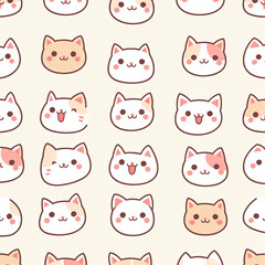 seamless pattern with cats - Generative AI