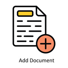 Add Document vector Filled outline Design illustration. Symbol on White background EPS 10 File 