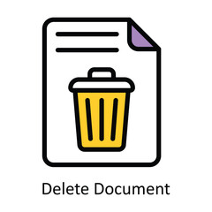 Delete Document vector Filled outline Design illustration. Symbol on White background EPS 10 File 