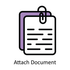 Attach Document vector Filled outline Design illustration. Symbol on White background EPS 10 File 