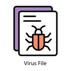 Virus File vector Filled outline Design illustration. Symbol on White background EPS 10 File 