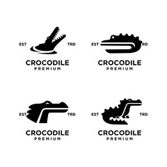 Crocodile logo icon design illustration - obrazy, fototapety, plakaty