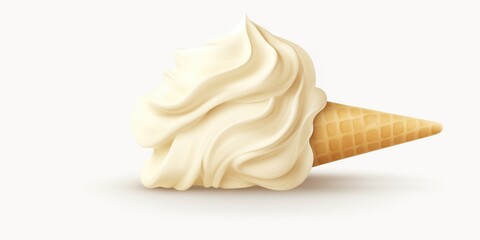 Isolated Object Of Vanilla Ice Cream, Pure Indulgence
