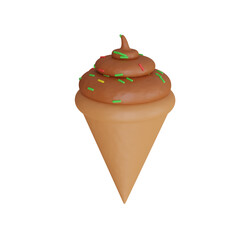 3D Model of Ice Cream.Ice Cream Design in 3D. Intriguing 3D Model of Ice Cream.
3d illustration, 3d element, 3d rendering. 3d visualization isolated on a transparent background