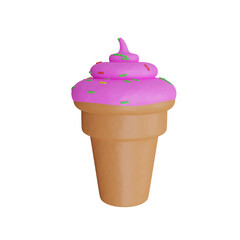 3D Model of Ice Cream.Ice Cream Design in 3D. Intriguing 3D Model of Ice Cream.
3d illustration, 3d element, 3d rendering. 3d visualization isolated on a transparent background