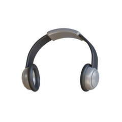 Fototapeta na wymiar 3D Model of Headphones. Headphones Design in 3D. Intriguing 3D Model of Headphones. 3d illustration, 3d element, 3d rendering. 3d visualization isolated on a transparent background