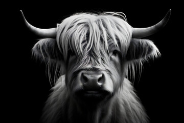 Animals farming cattle scottish nature mammal cow hairy highlands scotland bull horn agriculture - obrazy, fototapety, plakaty