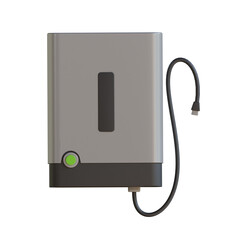 3D Model of External Hard Drive. External Hard Drive Design in 3D.
3d illustration, 3d element, 3d rendering. 3d visualization isolated on a transparent background