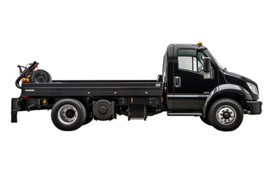 Sleek Black Tow Truck on Transparent Background