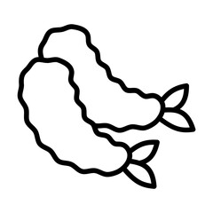 Fried shrimp line icon