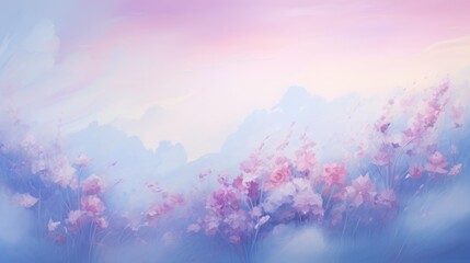 Fototapeta na wymiar Illustration of beautiful flowers in soft pastel colors.