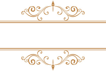 Elements of ornate vintage frames. Gold on white classic calligraphy swirls, floral motifs. Design print for greeting cards, wedding invitations, restaurant menu, royal certificates. Set 2