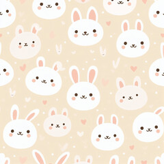 seamless pattern with rabbits - Generative AI