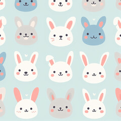 set of funny cartoon rabbits
