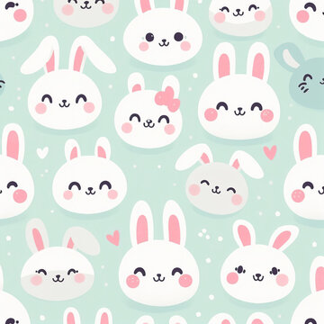 seamless pattern with bunnies