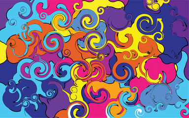 abstract background with circles, twist full color for background