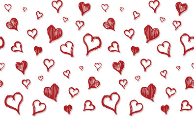 The seamless red background with hearts.
