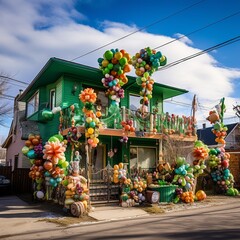 illustration of Colourful St. Patricks Day decorations. Calgary, Generative ai