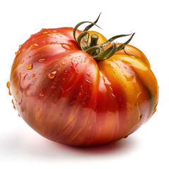 Fresh heirloom tomato isolated on a white background