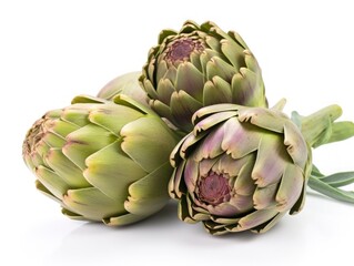 Fototapeta premium Artichokes isolated on a white background