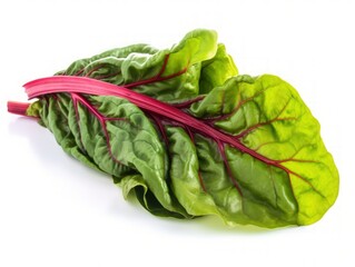 Bunch of swiss chard leafves isolated on white background