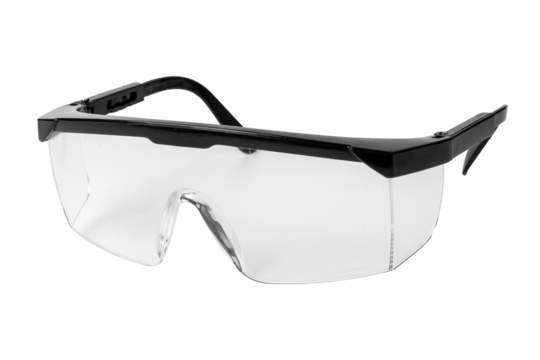 Protective work glasses isolated on a white background.