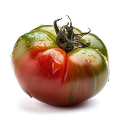 Fresh heirloom tomato isolated on a white background