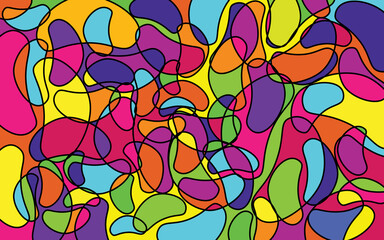 abstract geometric bean shape colorful background and wallpaper