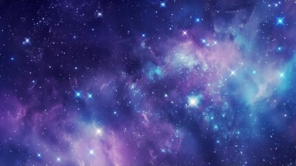 Obraz premium 31. Extreme close-up of abstract blurred space nebula, cosmic blue and starry violet hues, in the style of gradient blurred wallpapers,
