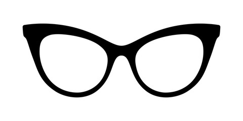 Glasses icon. Black silhouette on white background. - obrazy, fototapety, plakaty