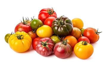 Fresh tomatoes of various shapes and sizes