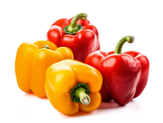 Sweet bell pepper isolated on white background cutout