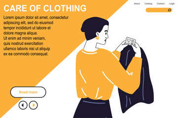 Clothing care. Vector illustration. Reuse old fabric scraps for creative DIY projects Reusable clothing items help reduce waste and promote sustainability Caring for your clothes shows respect