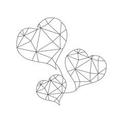 heart continuous one line art drawing, Vector illustration isolated on white.